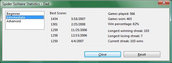 Spider Solitaire Vista Cheats