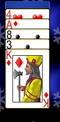 A pile in Russian Solitaire in version 8 with the default card set